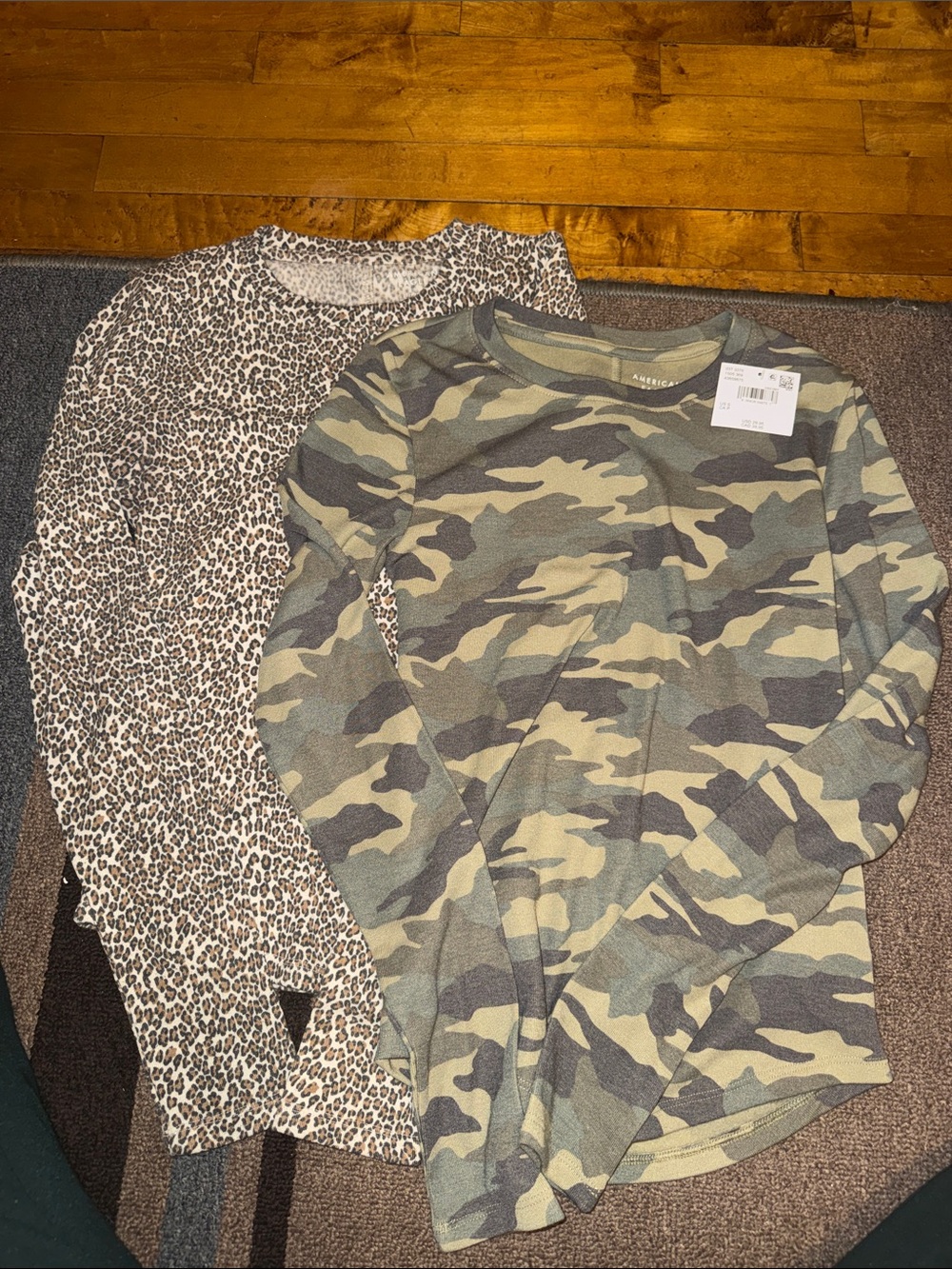 American Eagle Outfitters Kids' Camouflage Long Sleeve Tee - Green